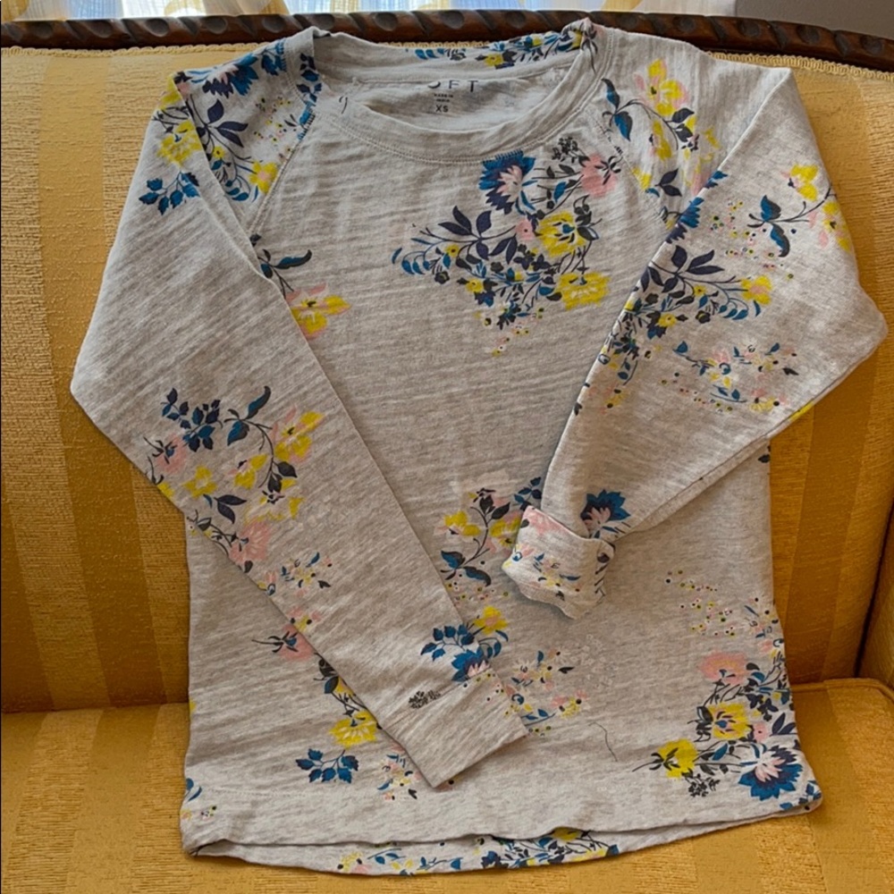 Loft flowered sweatshirt material shirt